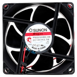 Sunon PE80251V3-000C-A99 12V 2.7W 2wires Cooling Fan 