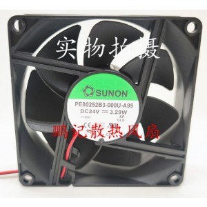Sunon PE80252B3-000U-A99 24V 3.29W 2wires Cooling Fan 