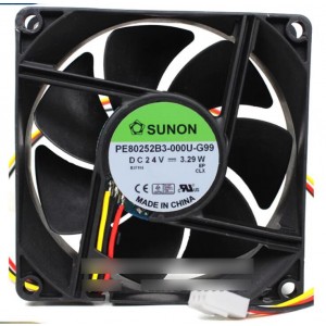 SUNON PE80252B3-000U-G99 24V 3.29W 3wires Cooling Fan