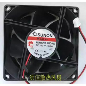 SUNON PE80252V1-000C-A99 24V 4.80W 2wires Cooling Fan