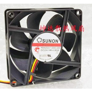 SUNON PE80252V1-000C-G99 24V 4.80W 3wires Cooling Fan