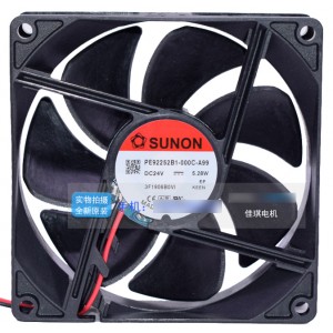 SUNON PE92252B1-000C-A99 24V 5.28W 2wires Cooling Fan 