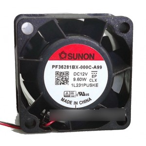 SUNON PF36281BX-000C-A99 12V 9.6W 2wires Cooling Fan 