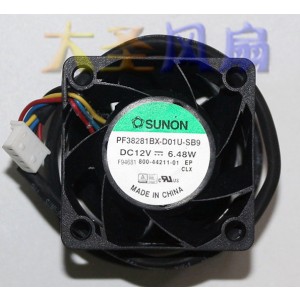 SUNON PF3828BX-D01U-SB9 12V 6.48W 4wires Cooling Fan