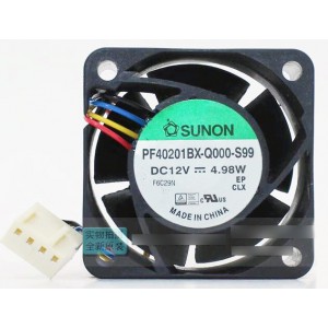 SUNON PF40201BX-Q000-S99 12V 4.98W 4wires Cooling Fan