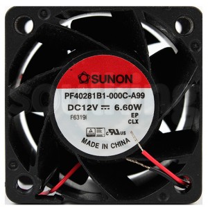 SUNON PF40281B1-000C-A99 12V 6.6W 2wires Cooling Fan