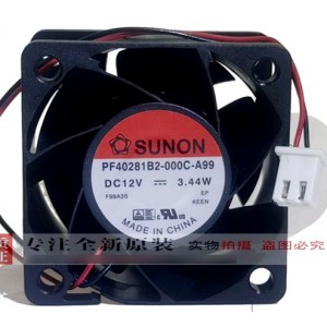 Sunon PF40281B2-000C-A99 12V 3.44W 2wires Cooling Fan 