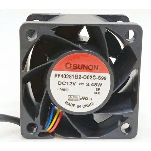 SUNON PF40281B2-Q02C-S99 12V 3.48W 4wires Cooling Fan
