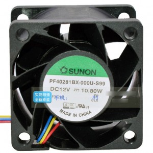 SUNON PF40281BX-000U-S99 12V 10.8W 4wires Cooling Fan