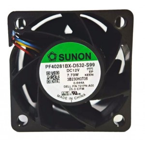 SUNON PF40281BX-D532-S99 12V 7.73W 4wires Cooling Fan