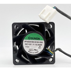 SUNON PF40281BX-Q190-S99 12V 10.8W 4wires Cooling Fan