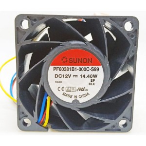 SUNON PF60381B1-000C-S99 12V 14.40W 4wires Cooling Fan