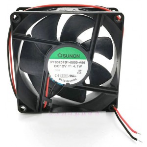 SUNON PF80251B1-0000-A99 12V 4.1W 2wires Cooling Fan