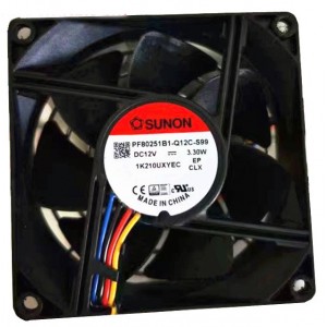 SUNON PF80251B1-Q12C-S99 12V  3.3W 4wires Cooling Fan