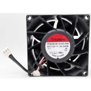 SUNON PF80381B1-D12C-F99 12V 24.00W 3wires Cooling Fan - New