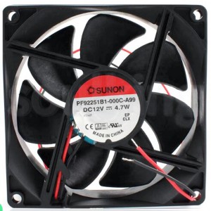 SUNON PF92251B1-000C-A99 12V 4.7W 2wires Cooling Fan