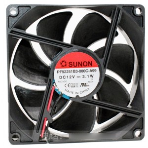 SUNON PF92251B3-000C-A99 12V 3.1W 2wires Cooling Fan