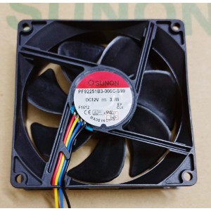 SUNON PF92251B3-000C-S99 12V 3.1W 4wires Cooling Fan 