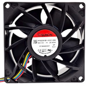 SUNON PF92381B1-000C-S99 12V 20.40W 4wires Cooling Fan 