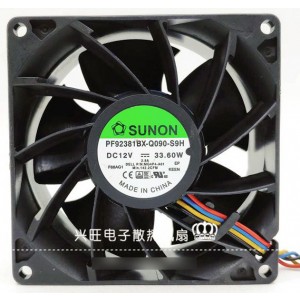 SUNON PF92381BX-Q090-S9H 12V 33.6W 4wires Cooling Fan