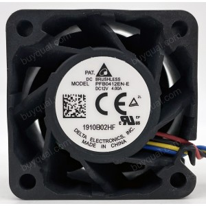 DELTA PFB0412EN-E 12V 4A 4wires Cooling Fan