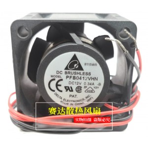 DELTA PFB0412VHN-B 12V 0.34A 2wires Cooling Fan