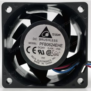 DELTA PFB0624EHE -F00 24V 0.43A 3wires Cooling Fan
