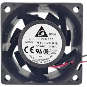 DELTA PFB0624SHE 24V 0.36A 2wires Cooling Fan 