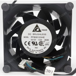 DELTA PFB0812GHE 12V 1.02A 3wires 4wires Cooling Fan - Picture need