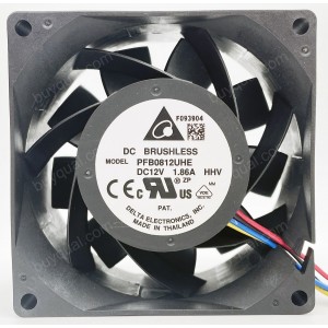 DELTA PFB0812UHE 12V 1.86A 3wires 4wires Cooling Fan - Picture need 