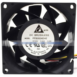 DELTA PFB0824EHE 24V 0.44A 3 Wires Cooling Fan 