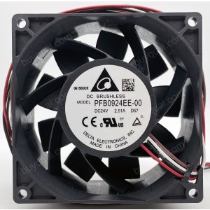 DELTA PFB0924EE-00 24V 2.51A 4wires Cooling Fan