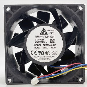 DELTA PFB0948UHE 48V 0.80A 4wires Cooling Fan - NEW