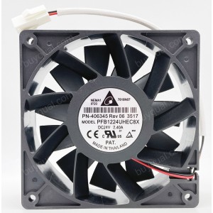 Delta PFB1224UHEC8X 24V 2.40A 2wires Cooling Fan - New