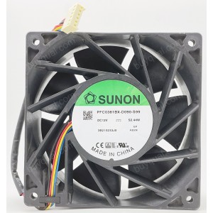 SUNON PFC0381BX-D090-S99 12V 52.44W 4wires Cooling Fan 