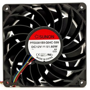 SUNON PFE0381BX-Q04C-S99 12V 51.60W 4wires Cooling Fan