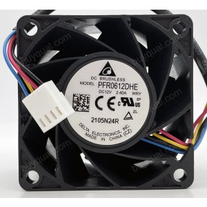 DELTA PFR0612DHE 12V 2.4A 4wires Cooling Fan - Original New