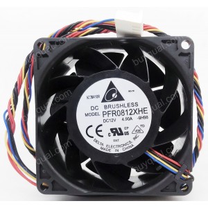 DELTA PFR0812XHE -9H98 -XQR  -9K48 12V 4.9A 4wires Cooling Fan - Picture need