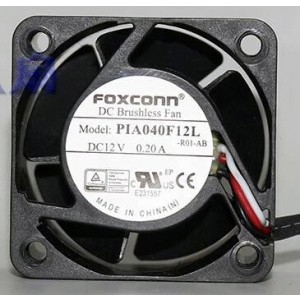 Foxconn PIA040F12L 12V 0.2A 3wires Cooling Fan