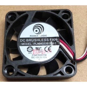 POWER LOGIC PLA04010B12H-1 12V 0.1A 3wires Cooling Fan