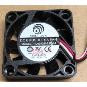 POWER LOGIC PLA04010B12H-1 12V 0.1A 3wires Cooling Fan