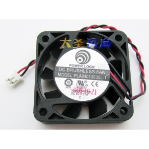 POWER LOGIC PLA04010S05L-1 5V 0.11A 2 Wires Cooling Fan 