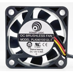 Power Logic PLA04010S12L-1 12V 0.06A 3wires Cooling Fan