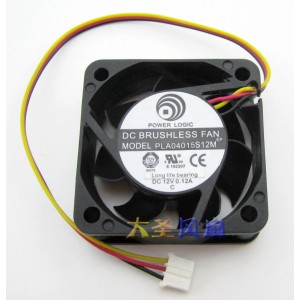 POWER LOGIC PLA04015S12M 12V 0.12A 3wires Cooling Fan