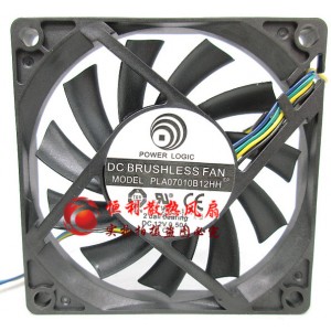 POWER LOGIC PLA07010B12HH 12V 0.50A 4wires Cooling Fan