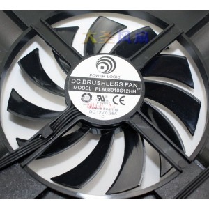 POWER LOGIC PLA08010S12HH 12V 0.35A 4wires Cooling Fan