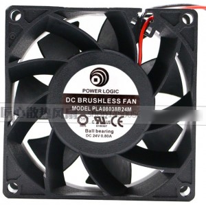 POWERLOGIC PLA08038B24M 24V 0.80A 2wires Cooling Fan