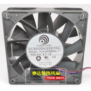 POWER LOGIC PLA12038B48L-1 48V 0.70A 3wires Cooling Fan 