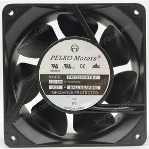 PELKO Motors PM1238HA1B-7 100/120V 0.21A 2wires Cooling Fan