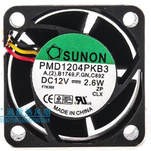 SUNON PMD1204PKB3 12V 2.6W 3wires Cooling Fan